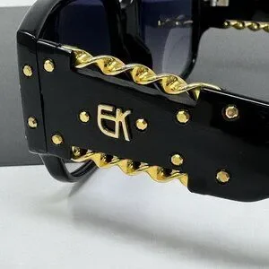 Vintage 1970\'s EK EMMANUELLE KHANH Black Gold  SUNGLASSES 2020 Tso 16 Vintage 1970 main image 3